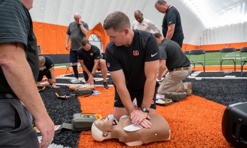 Cincinnati Bengals coaching staff takes CPR and AED training class